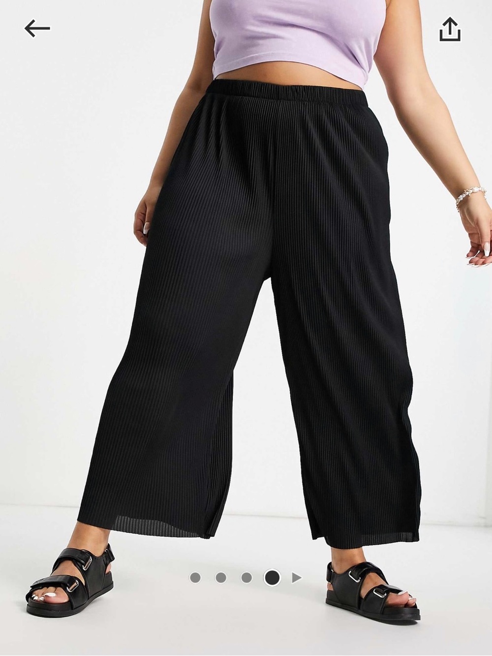 ASOS DESIGN Curve plisse culotte pants
in black - Size 24